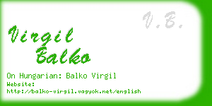 virgil balko business card